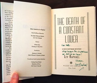 THE DEATH OF A CONSTANT LOVER; A Nick Hoffman Mystery
