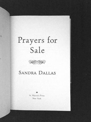 PRAYERS FOR SALE; A Novel
