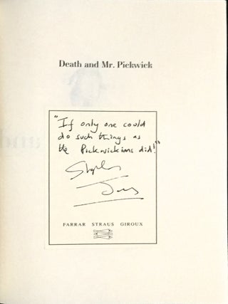 DEATH AND MR. PICKWICK; A Novel