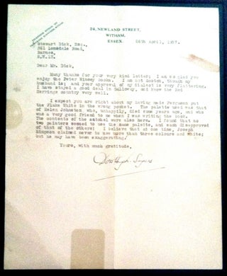 Item #154 Typed Letter Signed about LORD PETER WIMSEY, Detective. Dorothy Sayers