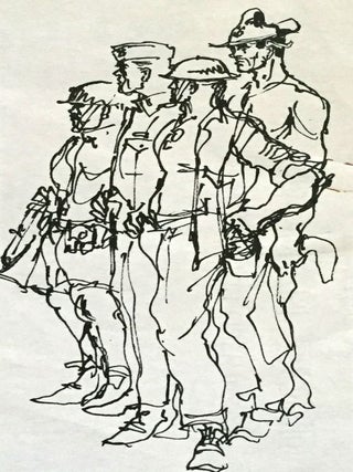 Item #176 INK DRAWINGS of WWII BATAAN & PHILIPPINES Fighting; Frank Kravic Collection. Anonymous