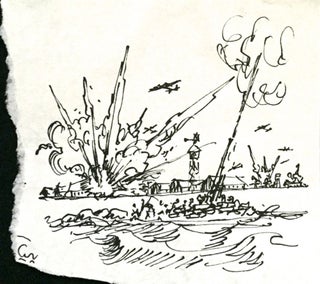 INK DRAWINGS of WWII BATAAN & PHILIPPINES Fighting; Frank Kravic Collection