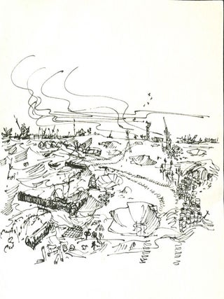 INK DRAWINGS of WWII BATAAN & PHILIPPINES Fighting; Frank Kravic Collection