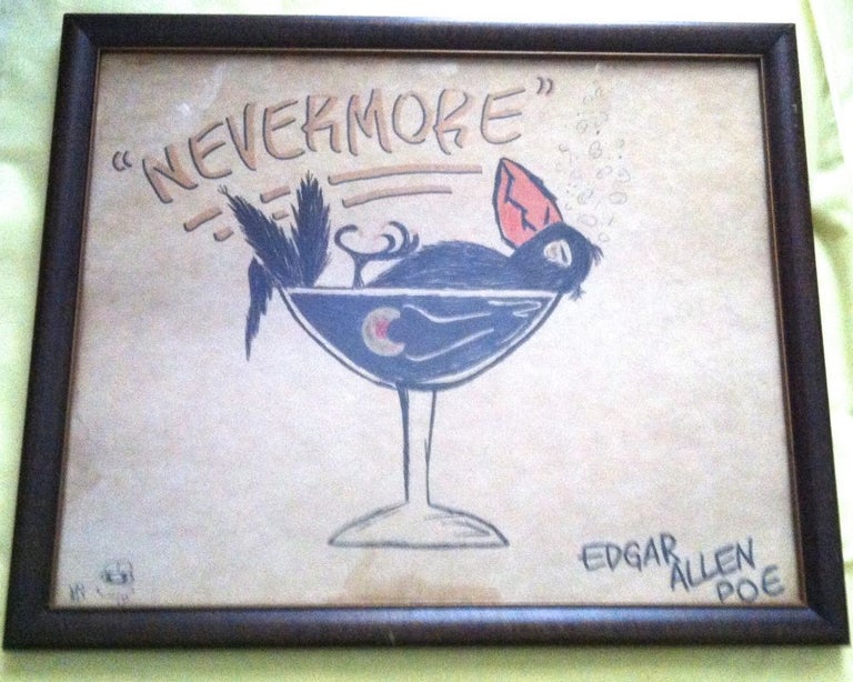 Item #177 "NEVERMORE" Cartoon, Al Capp, ~ Edgar Allen Poe.
