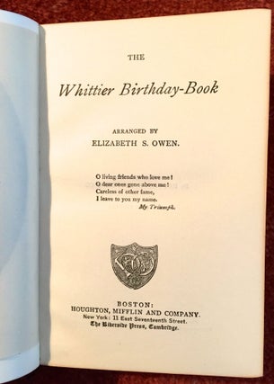 THE WHITTIER BIRTHDAY-BOOK