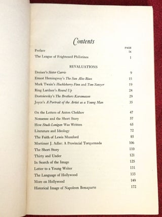 THE LEAGUE OF FRIGHTENED PHILISTINES; And Other Papers by James T. Farrell
