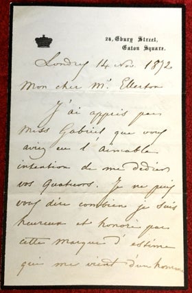 Item #1869 SIGNED LETTER. Prince Poniatowski, ózef