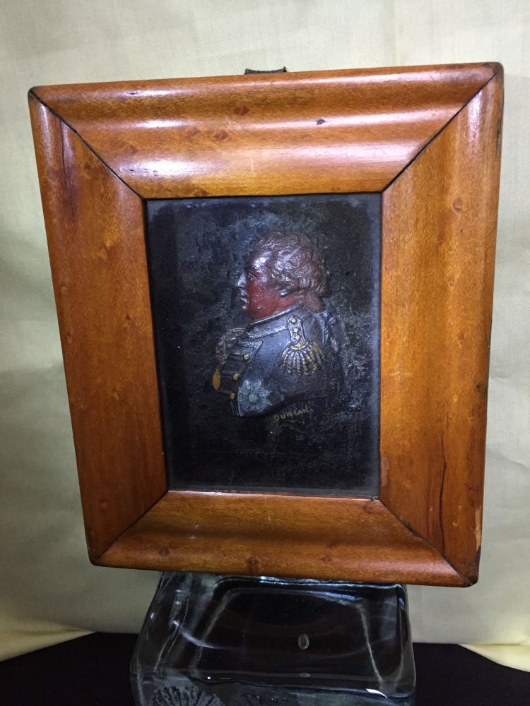 Item #1872 Carved Wax Framed Portrait. Admiral Adam Duncan, 1st Viscount Duncan.