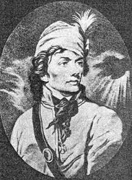 MINIATURE PORTRAIT of GENERAL TADEUSZ KOSCIUSZKO; finger-ring watercolor portrait reset in brooch