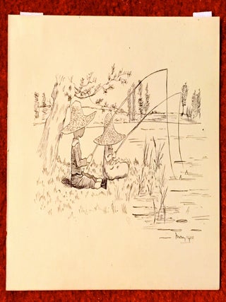 Item #1992 Children Fishing. E. Francis