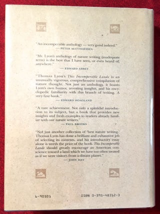 This Incomperable Lande; A Book of American Nature Writing / Edited and with a history by Thomas J. Lyon