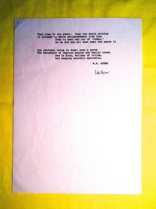 "IN MEMORY OF SIGMUND FREUD"; (d. Sept. 1939)