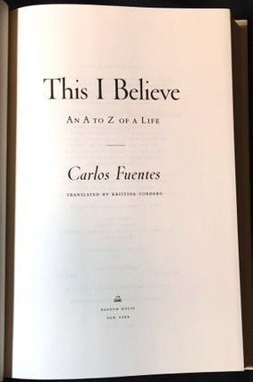 THIS I BELIEVE; An A to Z of A LIFE / Translated by Kristina Cordero