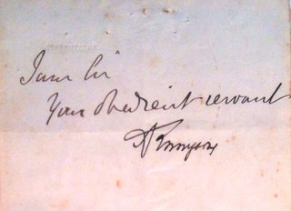 Autograph Letter Signed, January 23, 1866; to Mr. Hachett about a missing agreement