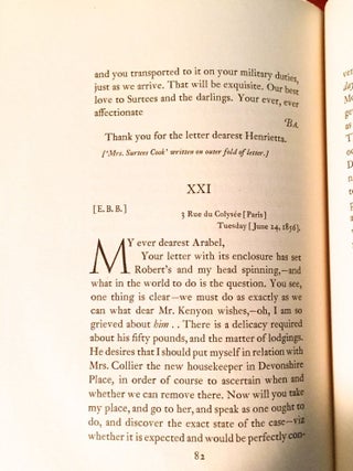 TWENTY-TWO UNPUBLISHED LETTERS of Elizabeth Barrett Browning and Robert Browning Addressed to Henrietta and Arabella Moulton-Barrett.