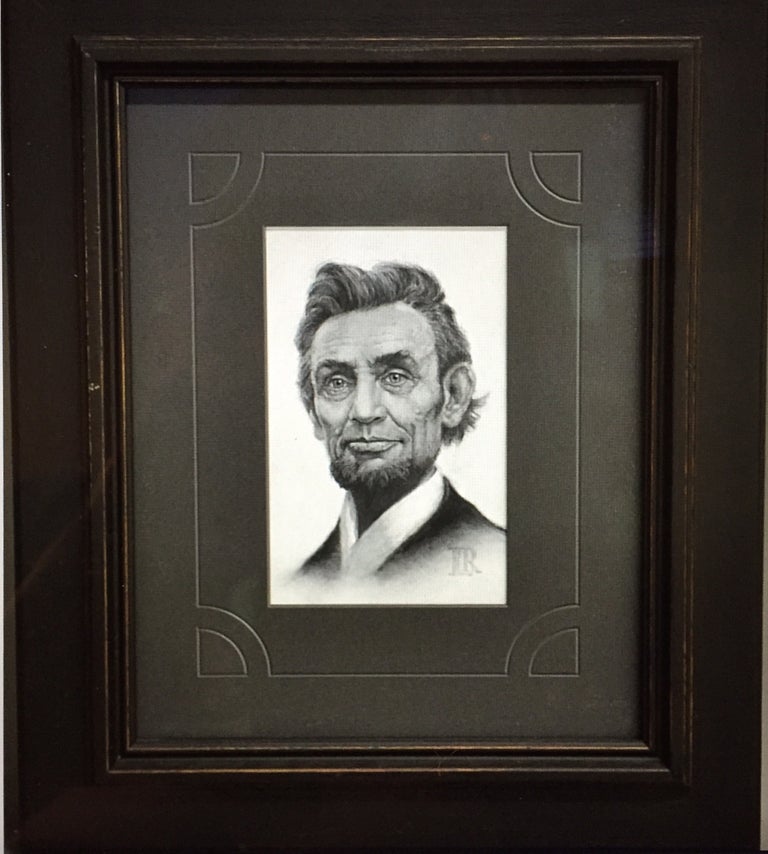 Item #274 Portrait of LINCOLN'S HEAD in Charcoal. Abraham Lincoln, Lucas Richardson.