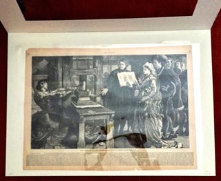 "William CAXTON, THE FIRST ENGLISH PRINTER, Showing Printed Proofs to Edward IV."