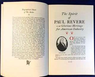 The Spirit of Paul Revere & A Supplement [2 pamphlets]; --a Glorious Heritage for American Industry