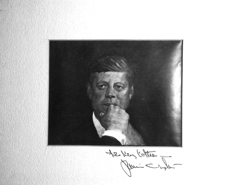 Item #335 Signed Photograph of JAMIE WYETH Painting of JFK. Jamie WYETH.