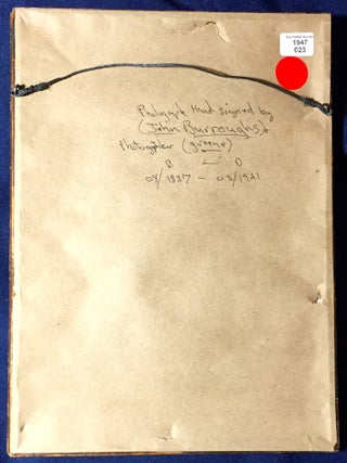 JOHN BURROUGHS' SIGNED PHOTOGRAPH