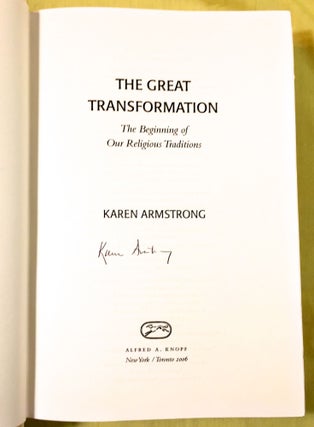 THE GREAT TRANSFORMATION; The Beginning of our Religious Traditions