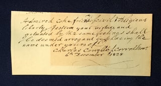 Item #373 Autograph Note Signed by CHARLES CARROLL of CARROLLTON [Signer: Declaration of...