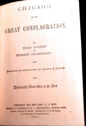 Item #3 CHICAGO AND THE GREAT CONFLAGRATION; with Numerous Illustrations by Chapin & Gulick from...