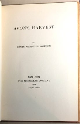 AVON'S HARVEST; By Edwin Arlington Robinson