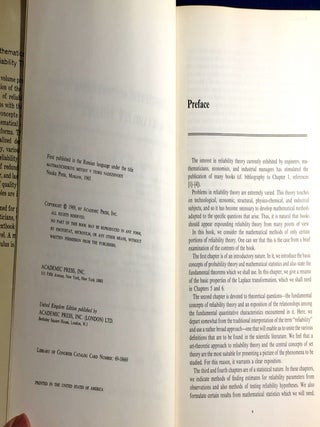 MATHEMATICAL METHODS OF RELIABILITY THEORY; Translated by Scripta Technica, Inc. / Translation edited by Richard E. Barlow