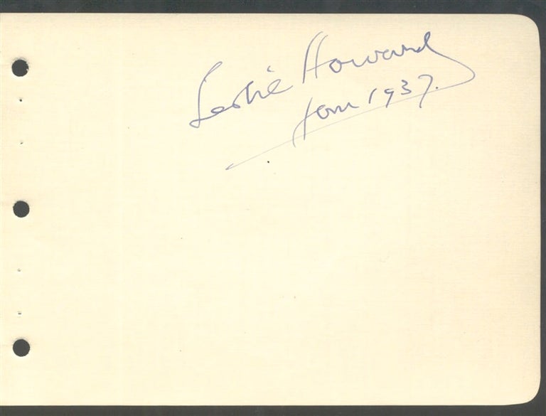 Item #469 LESLIE HOWARD: SIGNED ALBUM LEAF; dated Jan. 1937. Gone With The Wind, Leslie Howard.