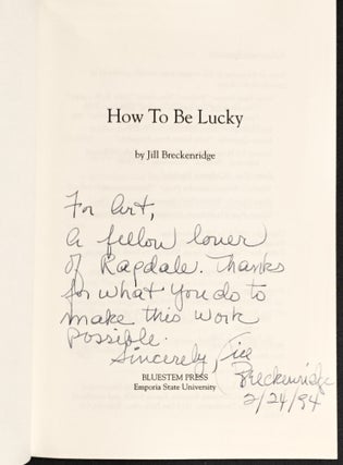 HOW TO BE LUCKY; by Jill Breckenridge