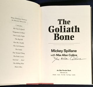 THE GOLIATH BONE; Mickey Spillane with Max Allan Collins
