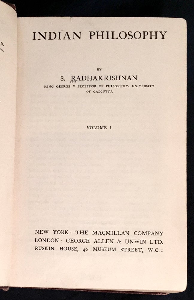 Item #5491 INDIAN PHILOSOPHY; By S. Radhakrishnan. S. Radhakrishnan.