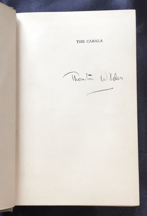THE CABALA; By Thornton Niven Wilder