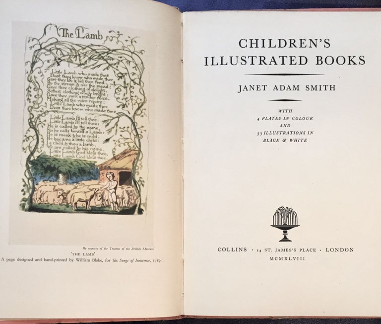 Item #5561 CHILDREN'S ILLUSTRATED BOOKS; Janet Adam Smith / with 4 plates in colour and 33 illustrations in black & white. Janet Adam Smith.