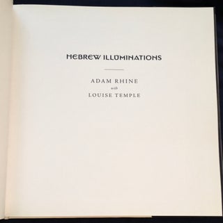 HEBREW ILLUMINATIONS; Rhine, Adam with Louise Temple