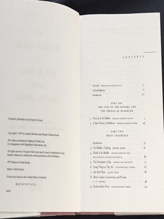 AN INTRODUCTION TO THE BUDDHA; And His Teachings / Compiled and edited by Samuel Bercholz and Sherab Chodzin Kohn / Foreword by Bernardo Bertolucci