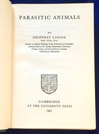 PARASITIC ANIMALS; Cambridge Library of Modern Science