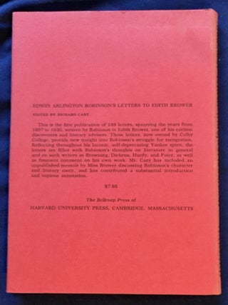 EDWIN ARLINGTON ROBINSON; A Critical Introduction