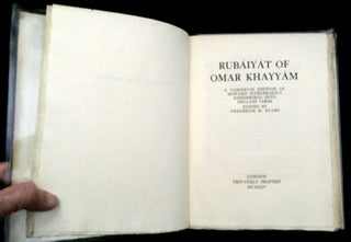 Item #648 RUBÁIYAT OF OMAR KHAYYÁM; A Variorum Edition of Edward Fitzgerald's Renderings Into...