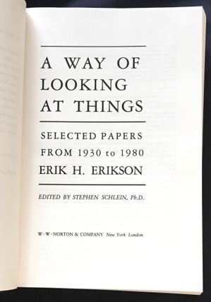 A WAY OF LOOKING AT THINGS; Selected Papers from 1930 to 1980 / Edited by Stephen Schlein, Ph.D.