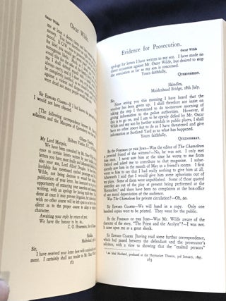 THE TRIALS OF OSCAR WILDE; Regina (Wilde) v. Queensberry / Regina v. Wilde and Taylor / Edited, with an Introduction by H. Montgomery Hyde / With a Foreword by The Rt. Hon. Sir Travers Humphries, P.C.