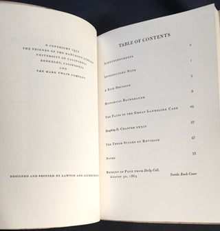 THE GREAT LANDSLIDE CASE; by Mark Twain / Three Versions / With Editorial Comment by Frederick Anderson and Edgar M. Branch