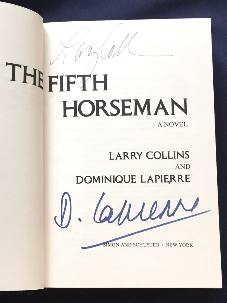 Item #6693 THE FIFTH HORSEMAN; A Novel. Larry Collins, Dominique Lapierre.