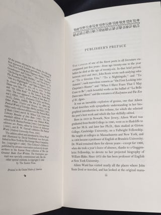 THE POEMS OF JOHN KEATS; Selected, Edited, and Introduced by Aileen Ward / Illustrated by David Gentleman / Collector's Edition / Bound in Genuine Leather