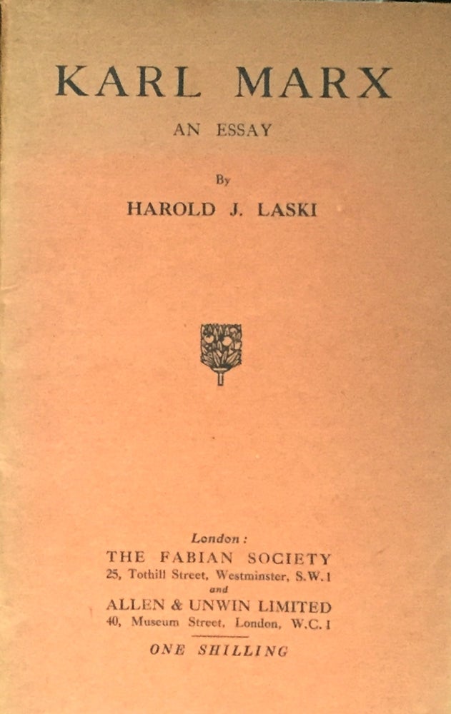 Item #754 KARL MARX; An Essay. Harold J. Laski.