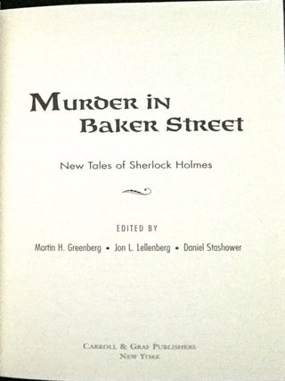 MURDER IN BAKER STREET; New Tales of Sherlock Holmes