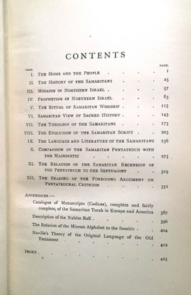 THE SAMARITANS; Their Testimony to the Religion of Israel / Being the Alexander Robertson Lectures, delivered before the University of Glasgow in 1916 / by Rev. J. E. H. Thomson, D.D.