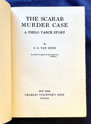 THE SCARAB MURDER CASE; A Philo Vance Story