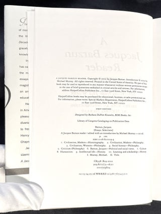 A JACQUES BARZUN READER; Selections from his Works / Edited with an Introduction by Michael Murray